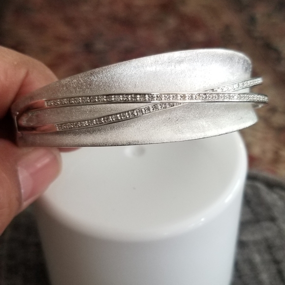 Effy Sterling Silver and Diamond Bangle - Picture 3 of 8